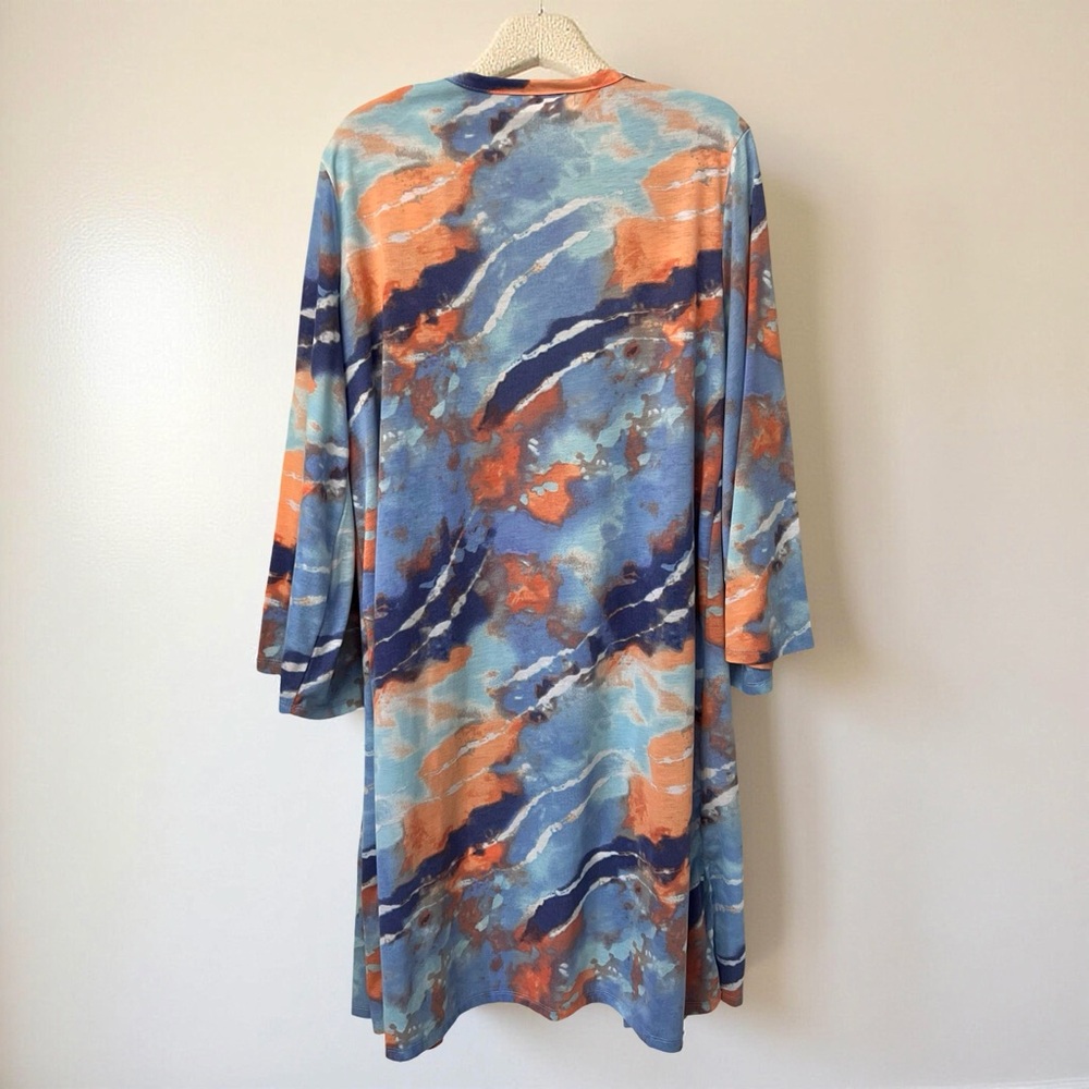 New York Laundry Tie-Dye Open-Front Duster Cardigan - Picture 2 of 12